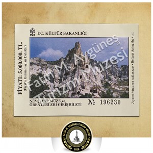 5.000.000 TL bedelli Nevşehir Müze ve Örenyerleri giriş bileti